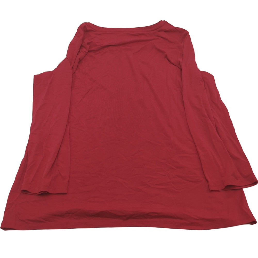 Investments Essentials Decadent Red Long Sleeve Top XL F51KV257 Scoop Neck